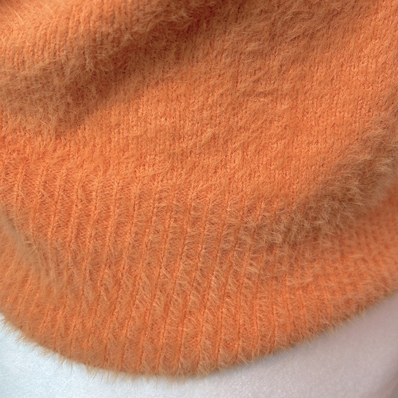 Happily Gray melon orange cropped short sleeve soft fuzzy sweater Size XS - Picture 4 of 7